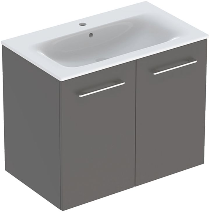 Geberit Selnova Square Waschbecken mit Unterschrank 80 cm grau 501.257.00.1