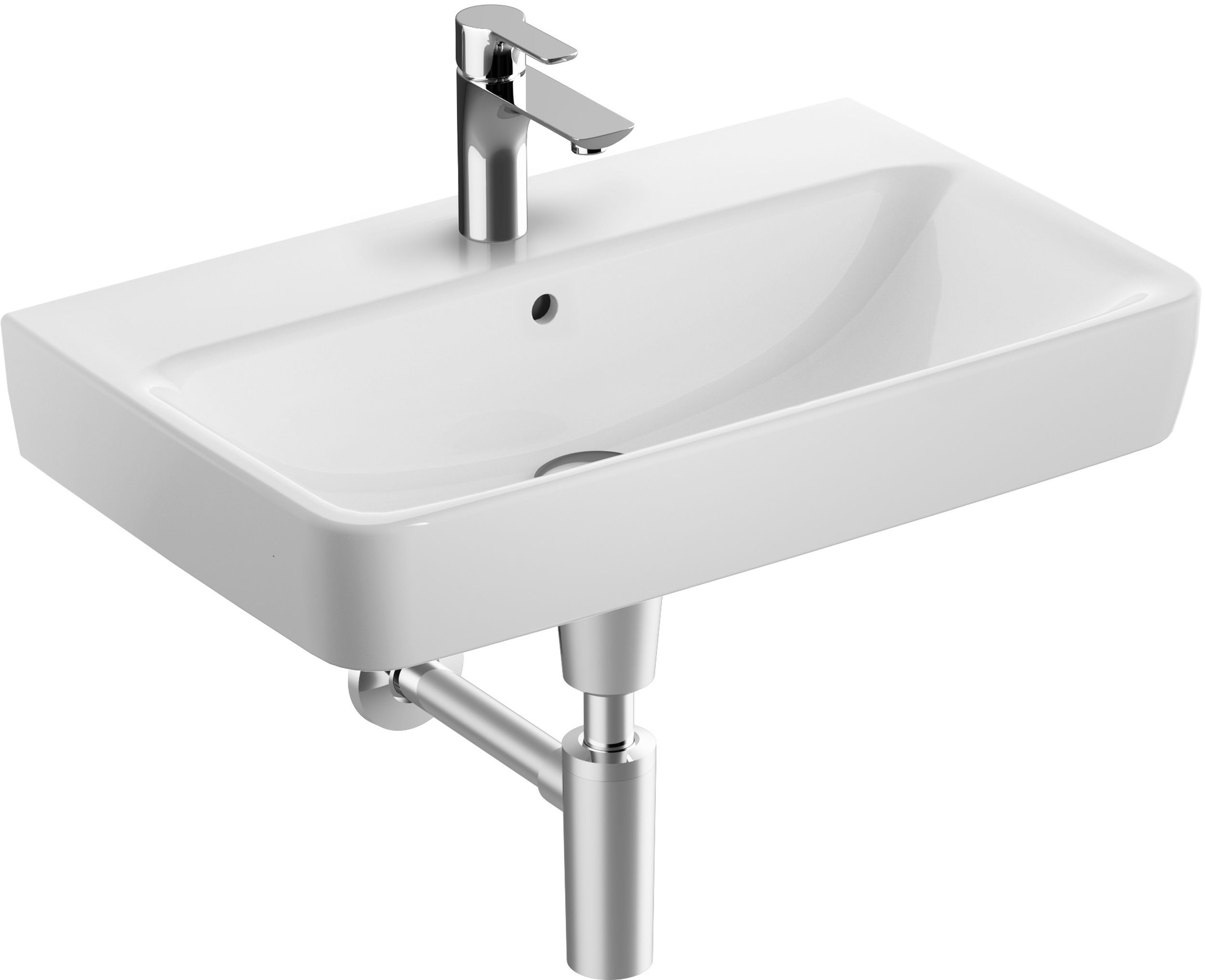 Geberit Selnova Compact Waschbecken 65x40 cm rechteckig Klassisch-Einbauwaschbecken weiß 501.890.00.7