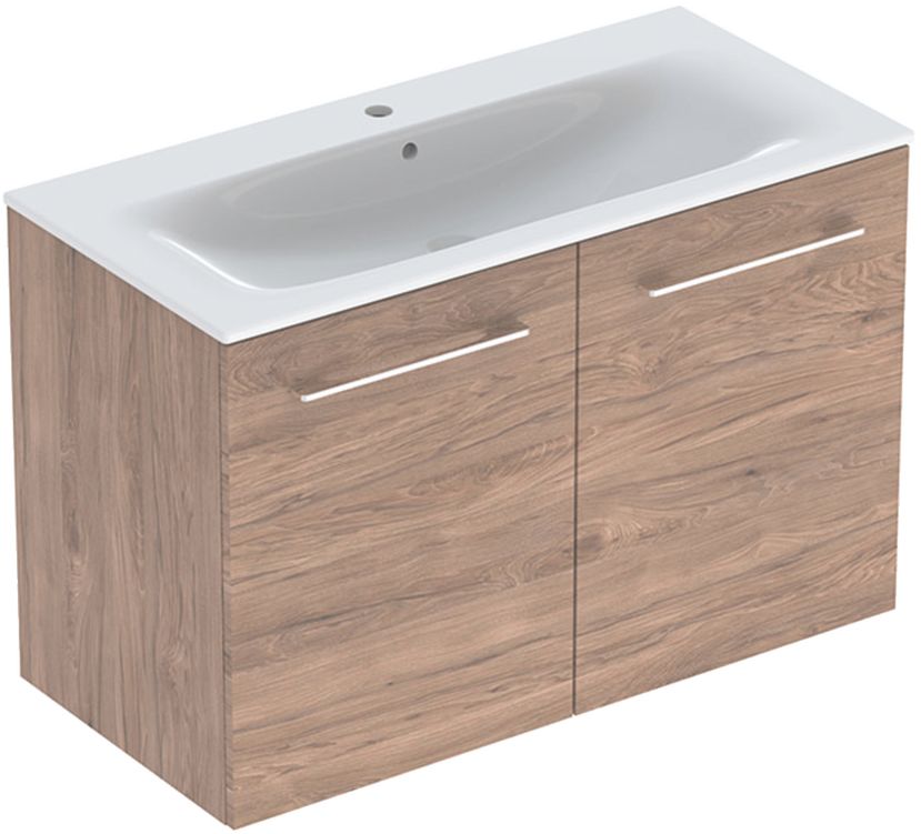 Geberit Selnova Square Waschbecken mit Unterschrank 100 cm nuss 501.262.00.1