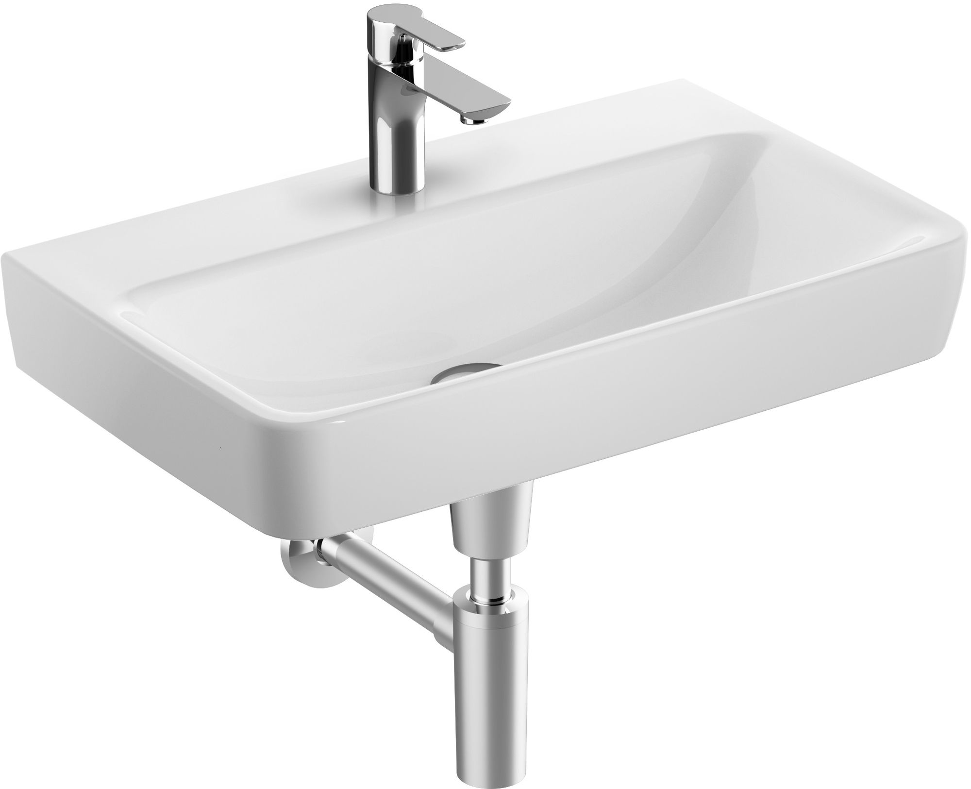 Geberit Selnova Compact Waschbecken 65x40 cm rechteckig Klassisch-Einbauwaschbecken weiß 501.891.00.7