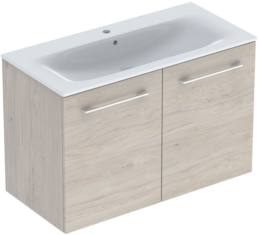 Geberit Selnova Square Waschbecken mit Unterschrank 100 cm nuss 501.263.00.1
