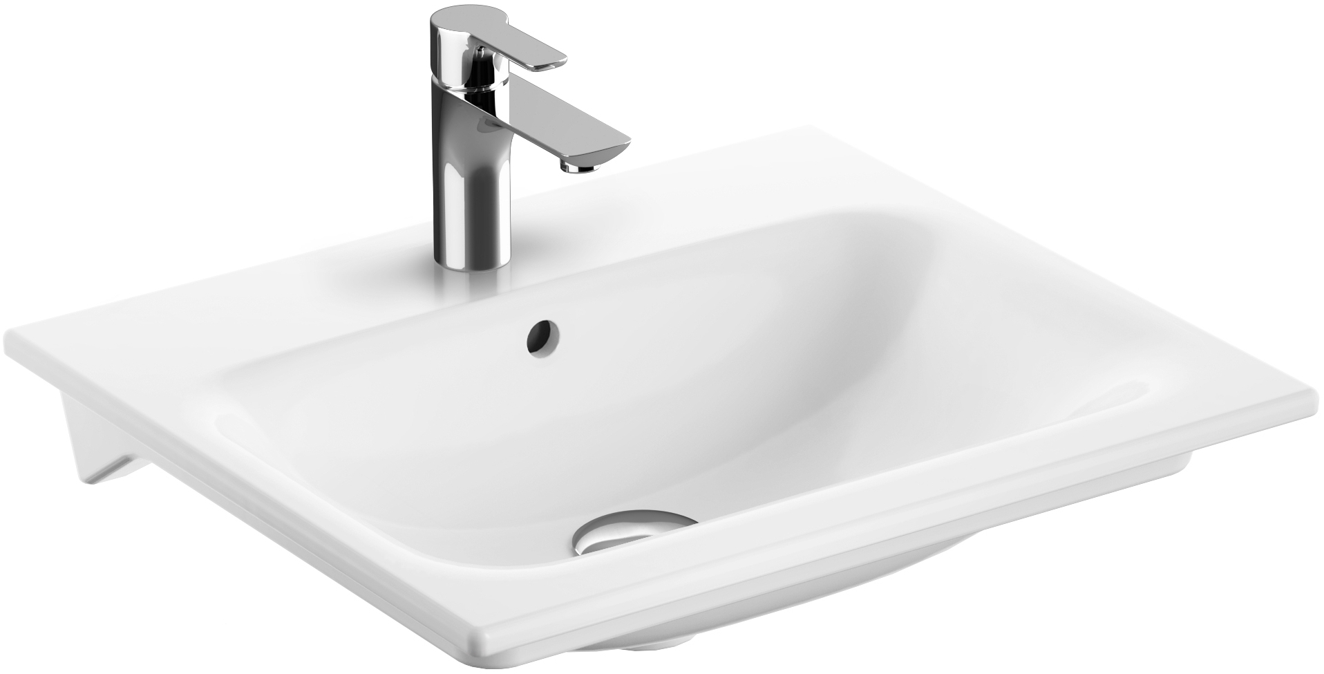 Geberit Selnova Square Waschbecken 55x48 cm rechteckig Möbel weiß 500.993.00.1