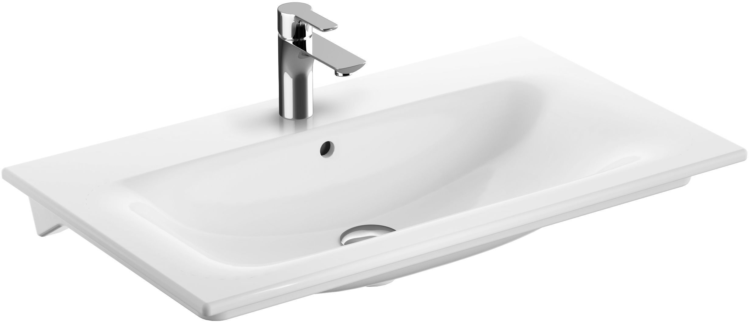 Geberit Selnova Square Waschbecken 80x48 cm rechteckig Möbel weiß 500.995.00.1