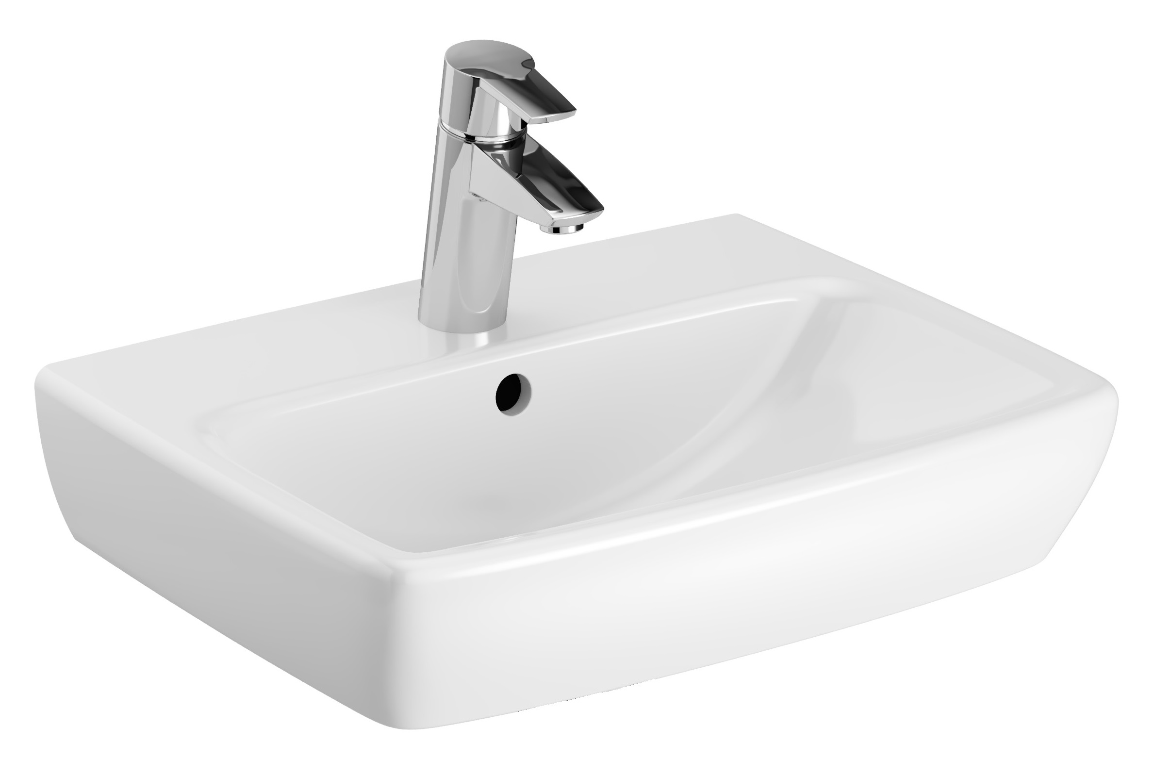 Geberit Selnova Square Waschbecken 45x35 cm rechteckig Klassisch-Aufsatzwaschbecken weiß 500.322.01.7