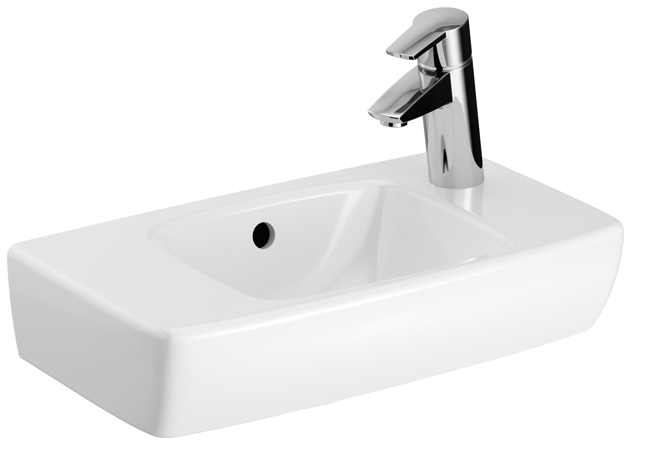 Geberit Selnova Compact Waschbecken 45x25 cm rechteckig Klassisch weiß 500.318.01.5