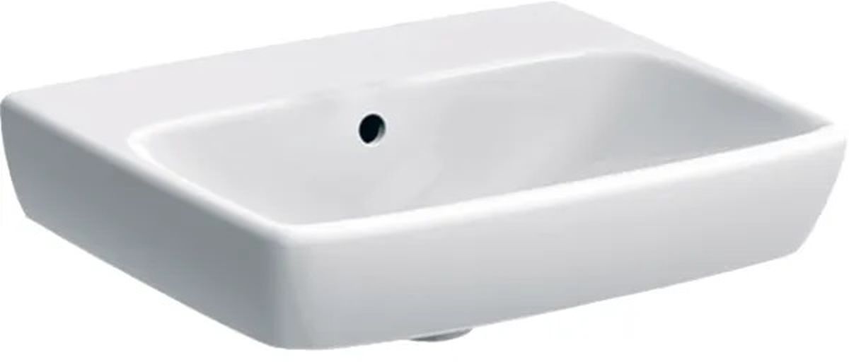 Geberit Selnova Square Waschbecken 50x42 cm rechteckig Klassisch-Möbel-Einbauwaschbecken weiß 500.301.01.7