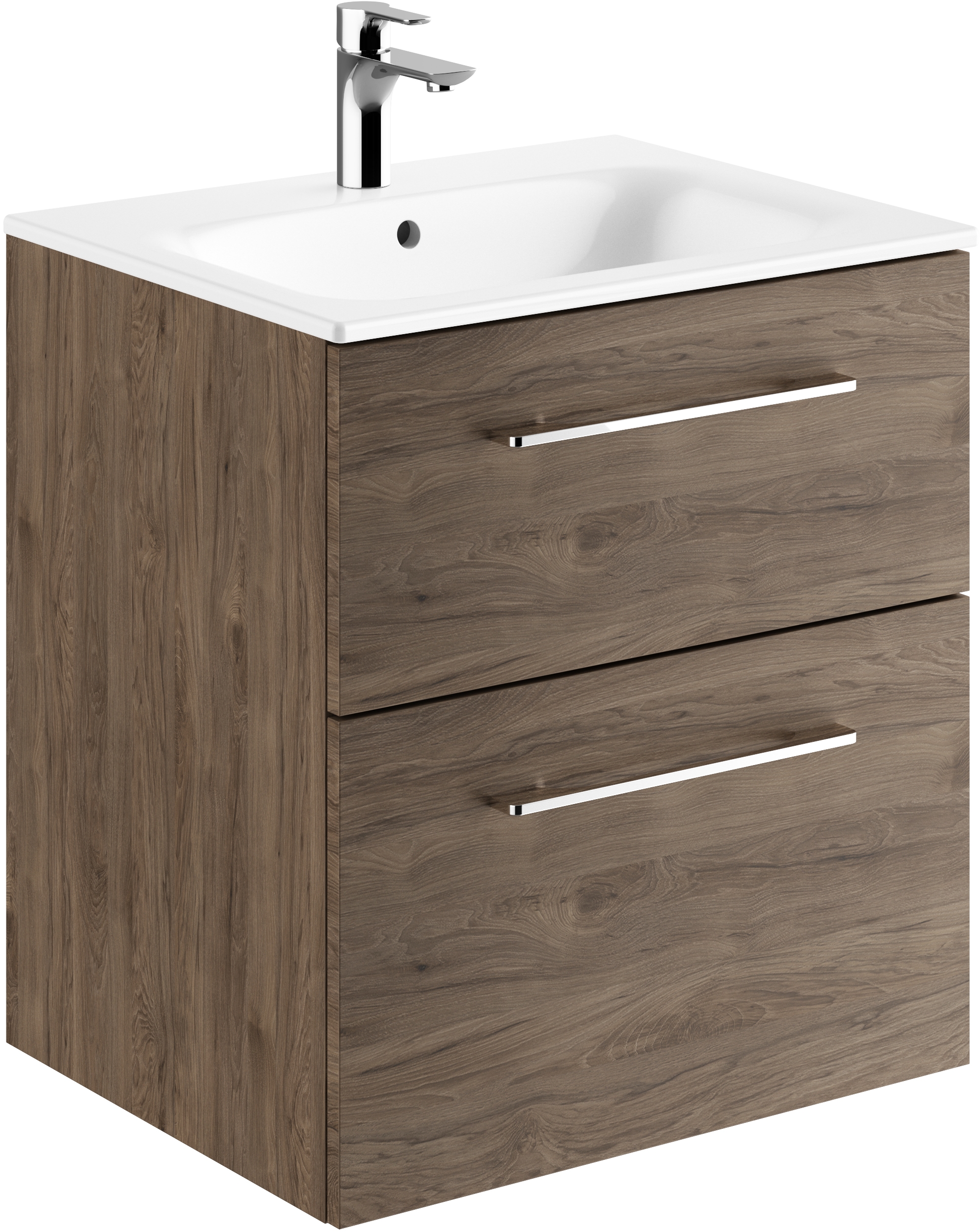 Geberit Selnova Square Waschbecken mit Unterschrank 60 cm nuss 501.238.00.1