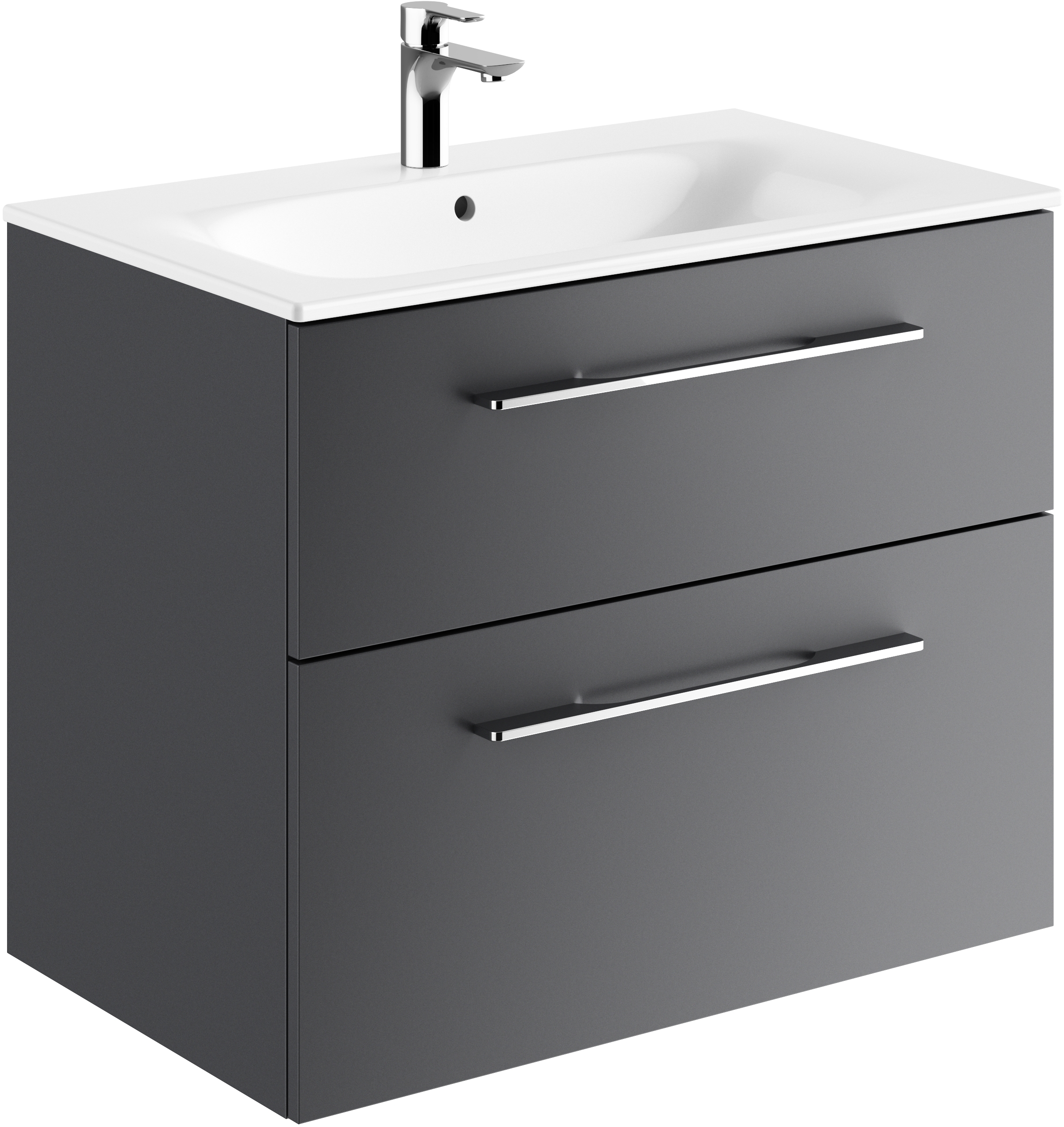 Geberit Selnova Square Waschbecken mit Unterschrank 80 cm grau 501.241.00.1