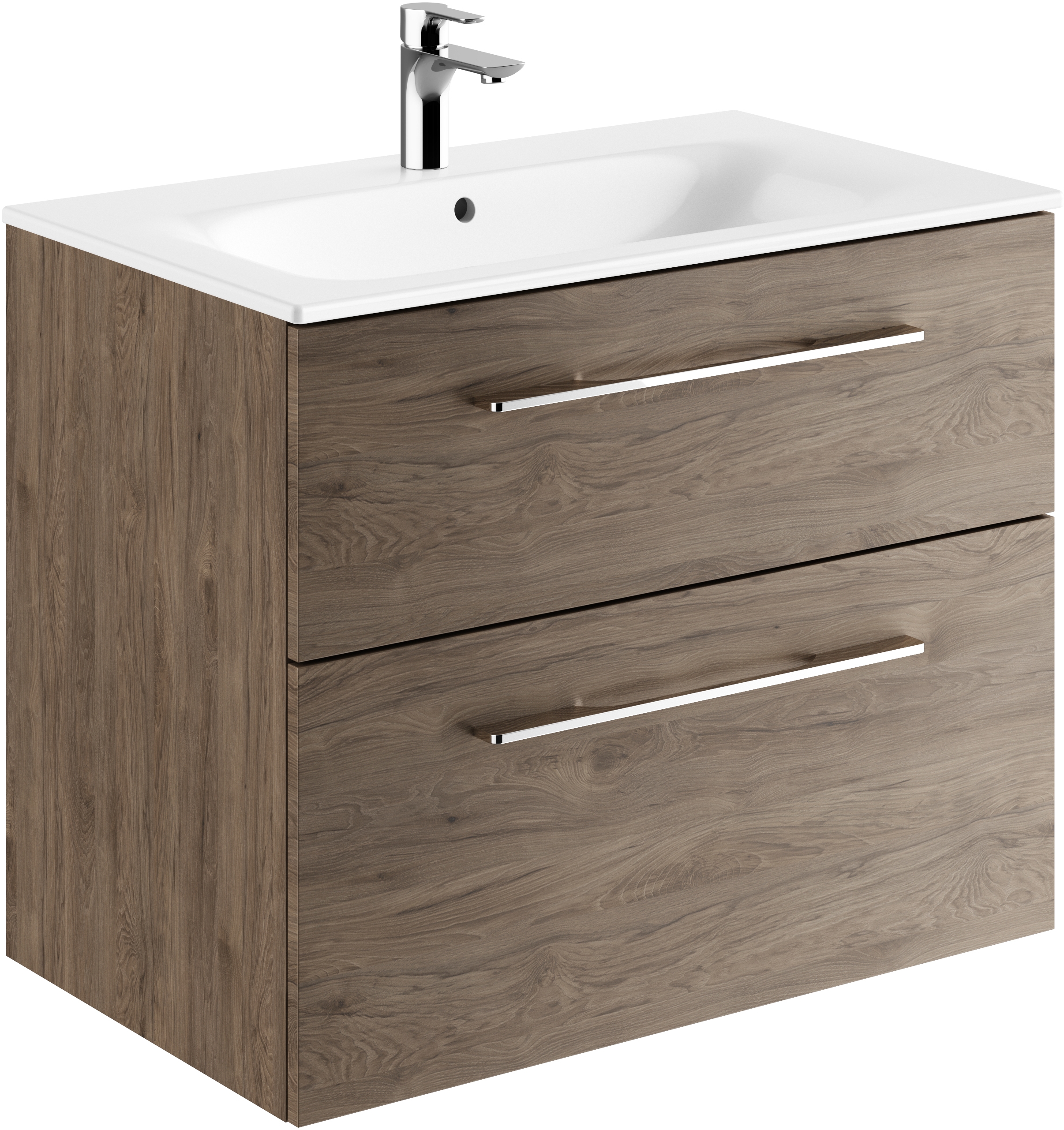 Geberit Selnova Square Waschbecken mit Unterschrank 80 cm nuss 501.242.00.1