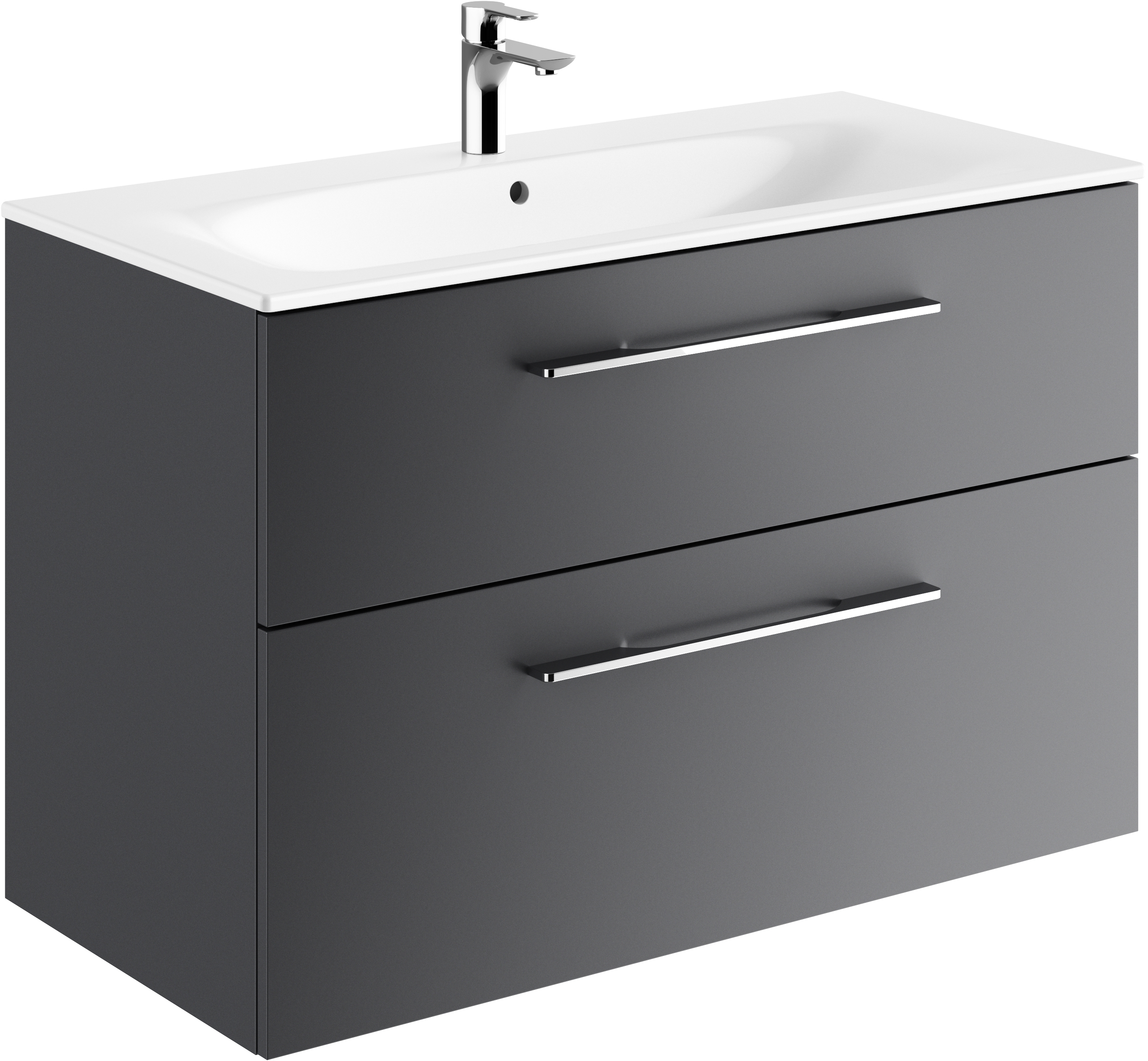 Geberit Selnova Square Waschbecken mit Unterschrank 100 cm graphit 501.245.00.1