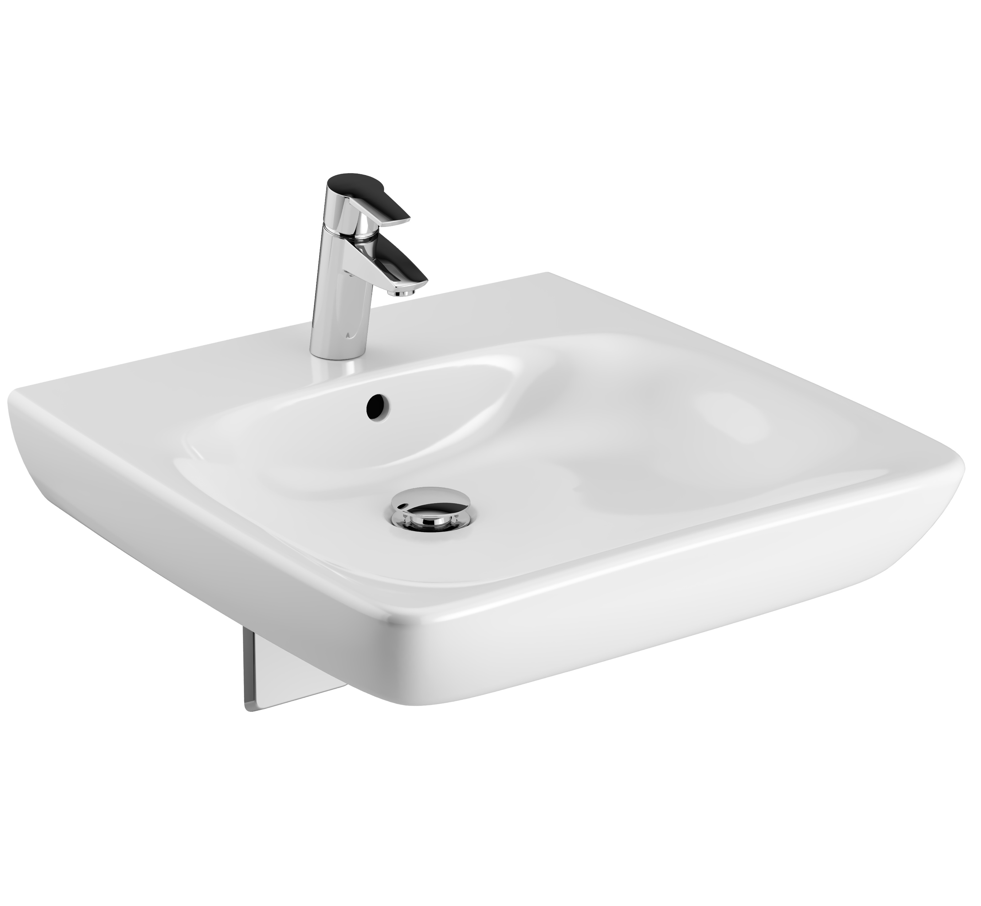 Geberit Selnova Compact Waschbecken 55x55 cm quadratisch Klassisch für Behinderte weiß 501.461.00.7