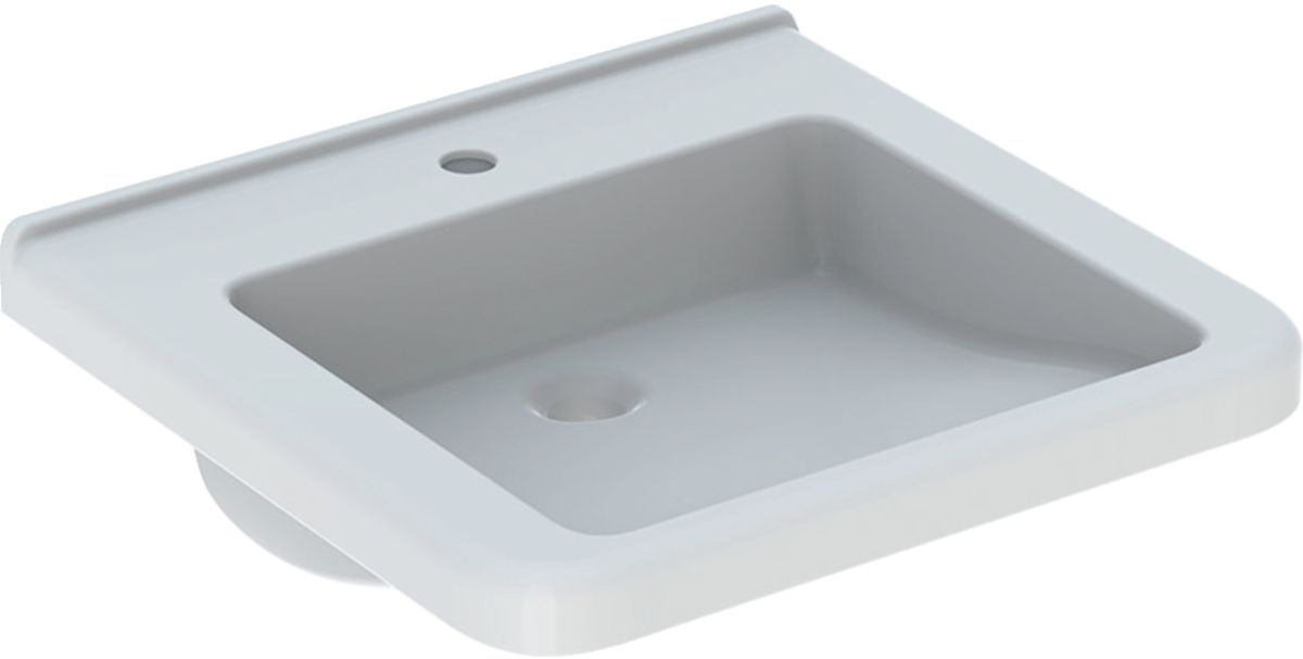 Geberit Selnova Comfort Square Waschbecken 55x52.5 cm rechteckig Klassisch für Behinderte weiß 500.786.00.7