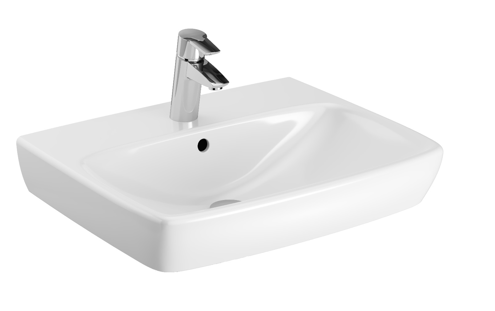 Geberit Selnova Square Waschbecken 55x44 cm rechteckig Klassisch-Aufsatzwaschbecken weiß 500.290.01.7