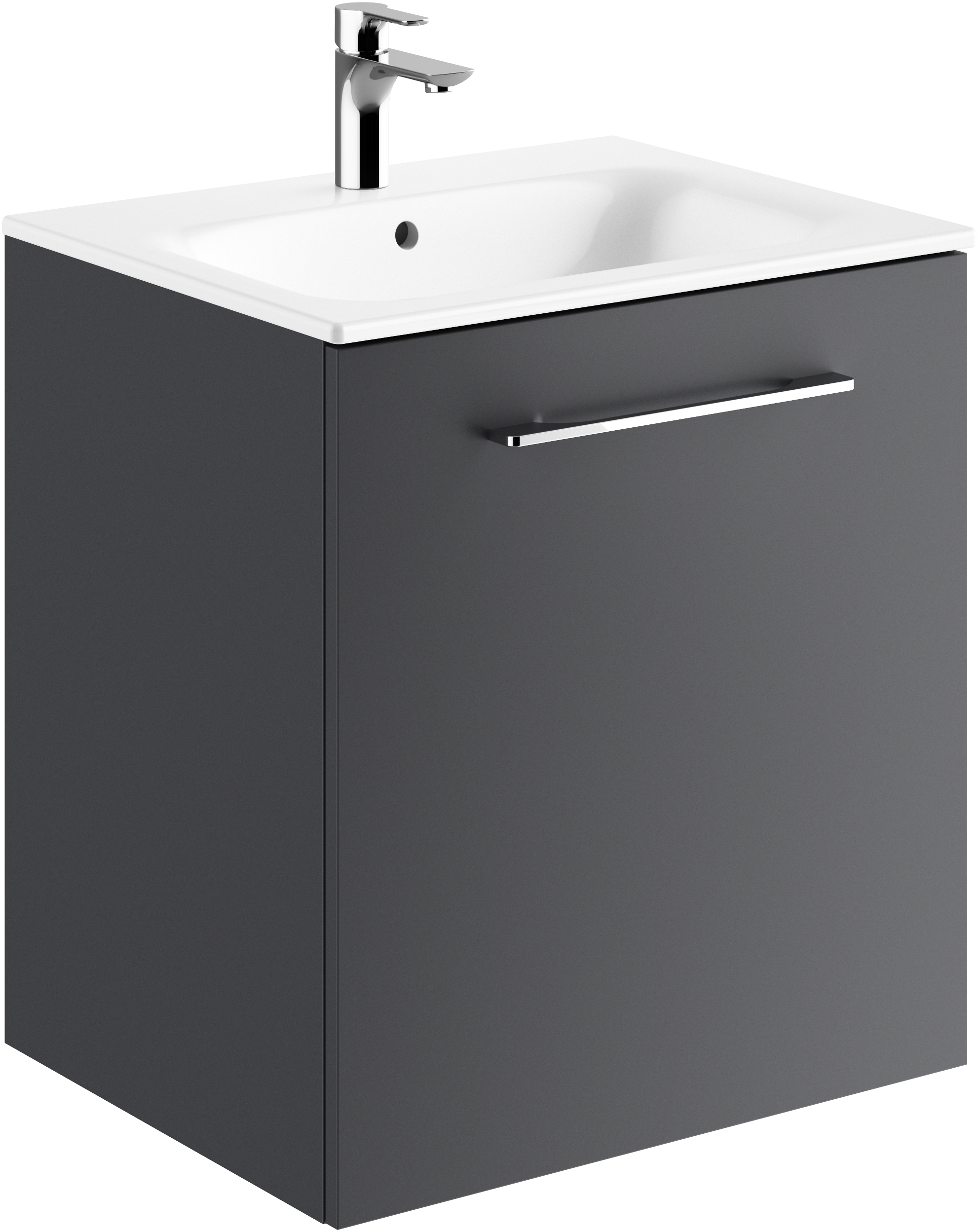 Geberit Selnova Square Waschbecken mit Unterschrank 60 cm graphit 501.253.00.1