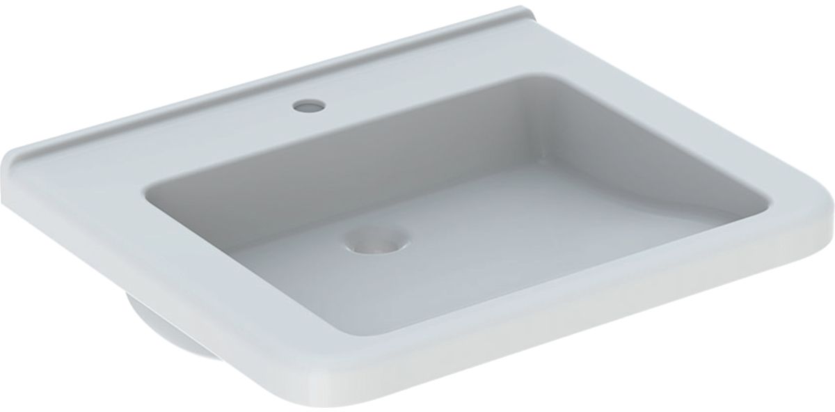 Geberit Selnova Comfort Square Waschbecken 65x55 cm rechteckig Klassisch für Behinderte weiß 500.789.01.7