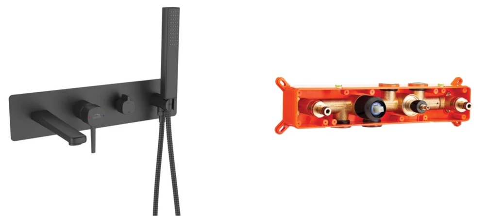 Laveo Pola badewannen- und duscharmatur Unterputz schwarz BAP711P