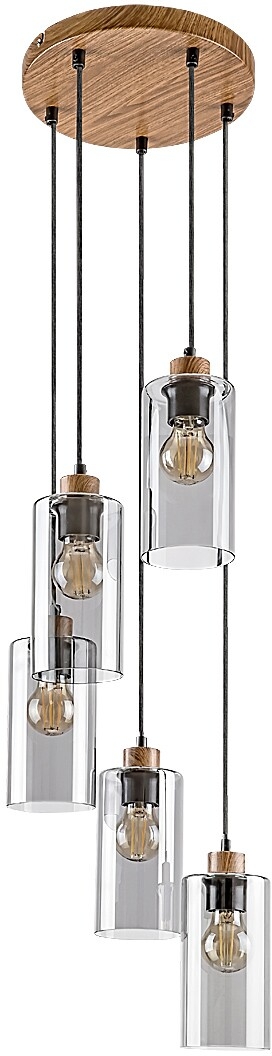 Rabalux Tanno Pendelleuchte 5x25 W transparent-holz 72125