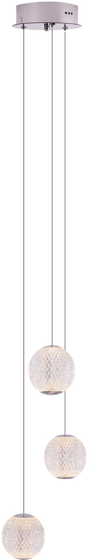 MaxLight Nobile Pendelleuchte 3x6 W chrom-transparent P0479