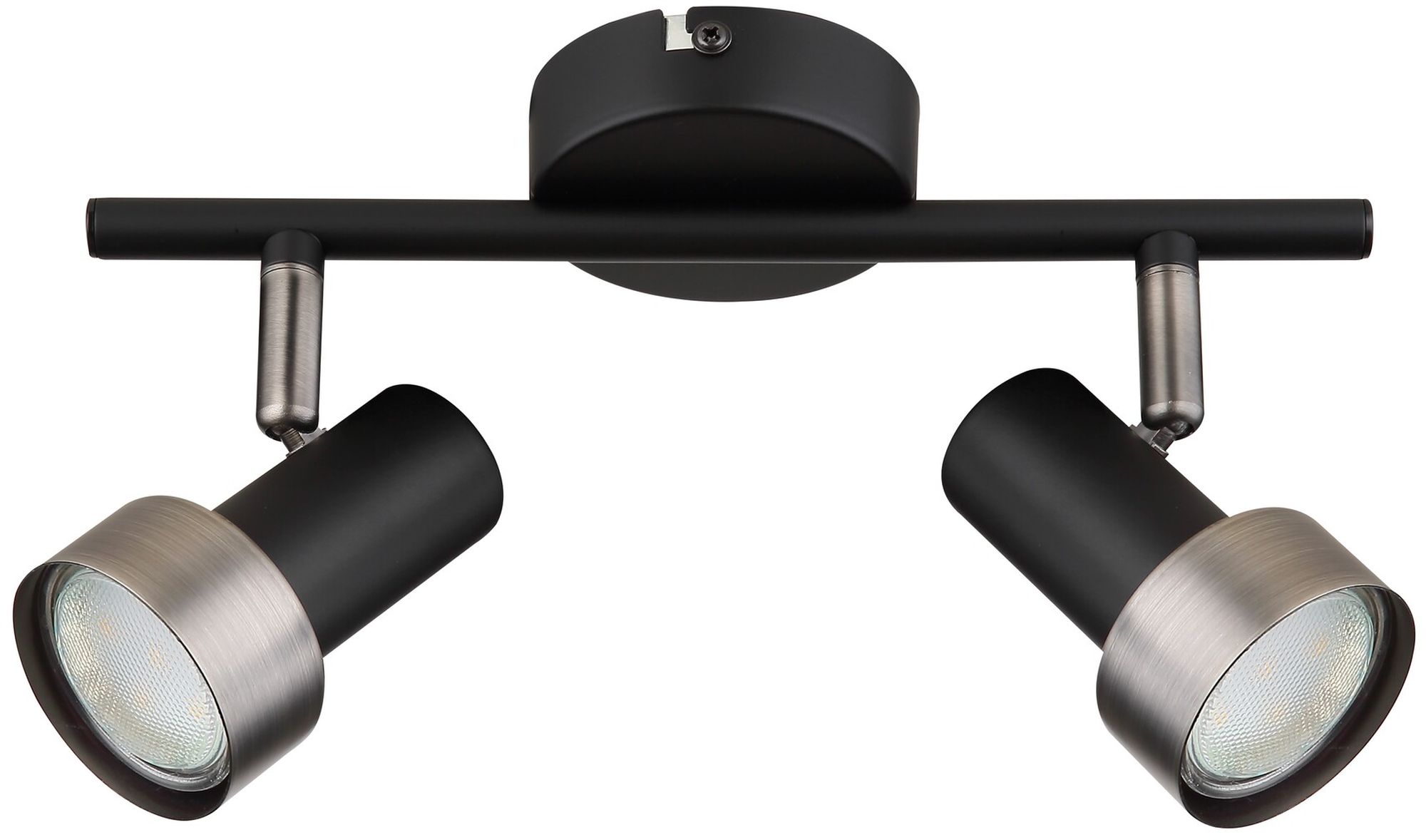 Rabalux Konrad Deckenlampe 2x50 W schwarz-silber 73012