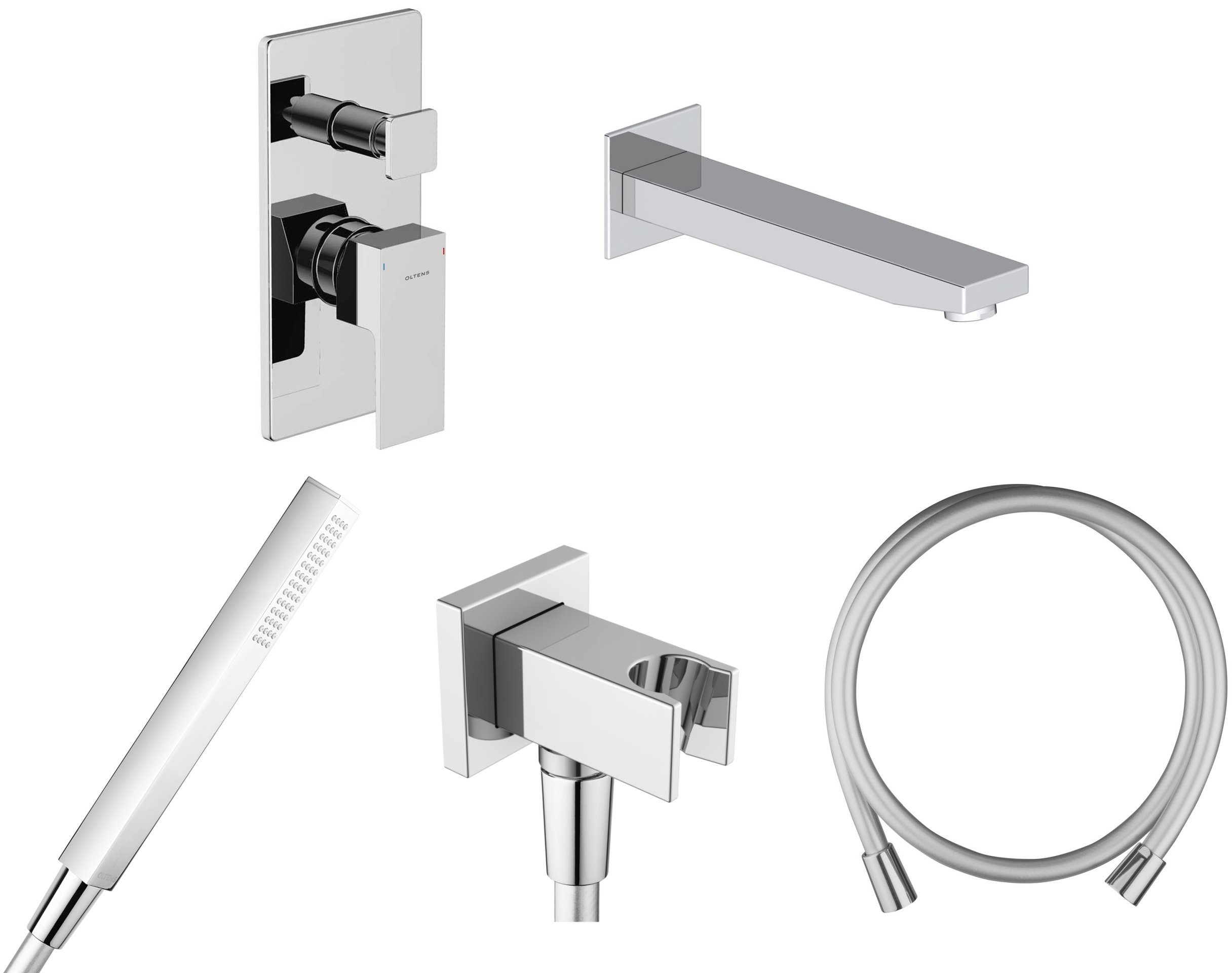 Set Badewannen- und Duscharmatur Oltens Gota 34101100, Auslauf für Badewannenarmatur Oltens Gota 39101100, 39303100, 37103100, 37200100