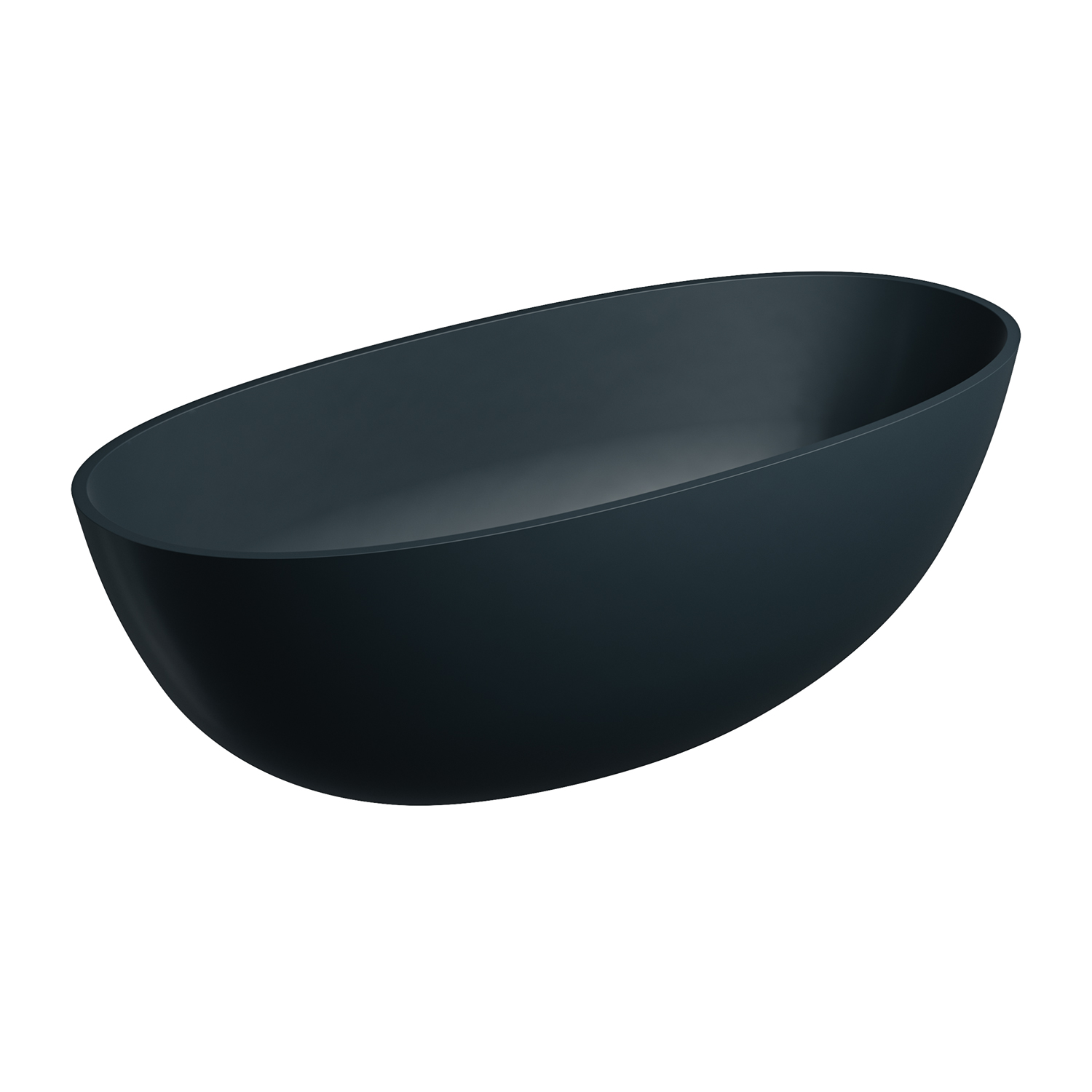 Omnires Shell M+ Freistehende Badewanne 160x75 cm oval schwarz SHELLWWBLV