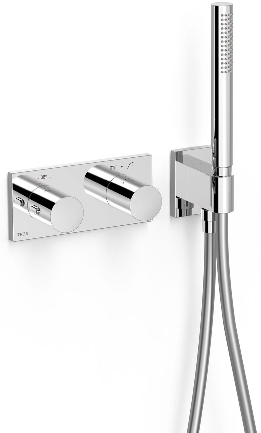 Tres B-System Badewannen- und Duscharmatur Unterputz mit Thermostat chrom 30735201