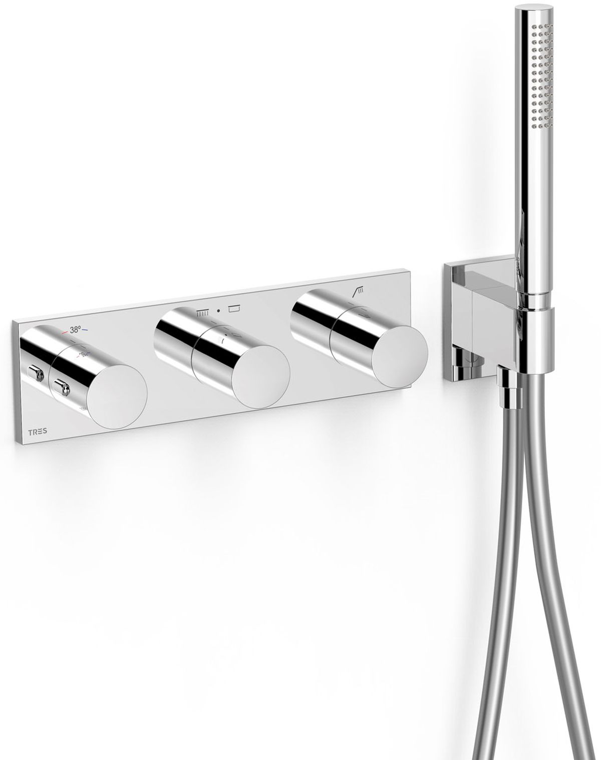 Tres B-System Badewannen- und Duscharmatur Unterputz mit Thermostat chrom 30735301