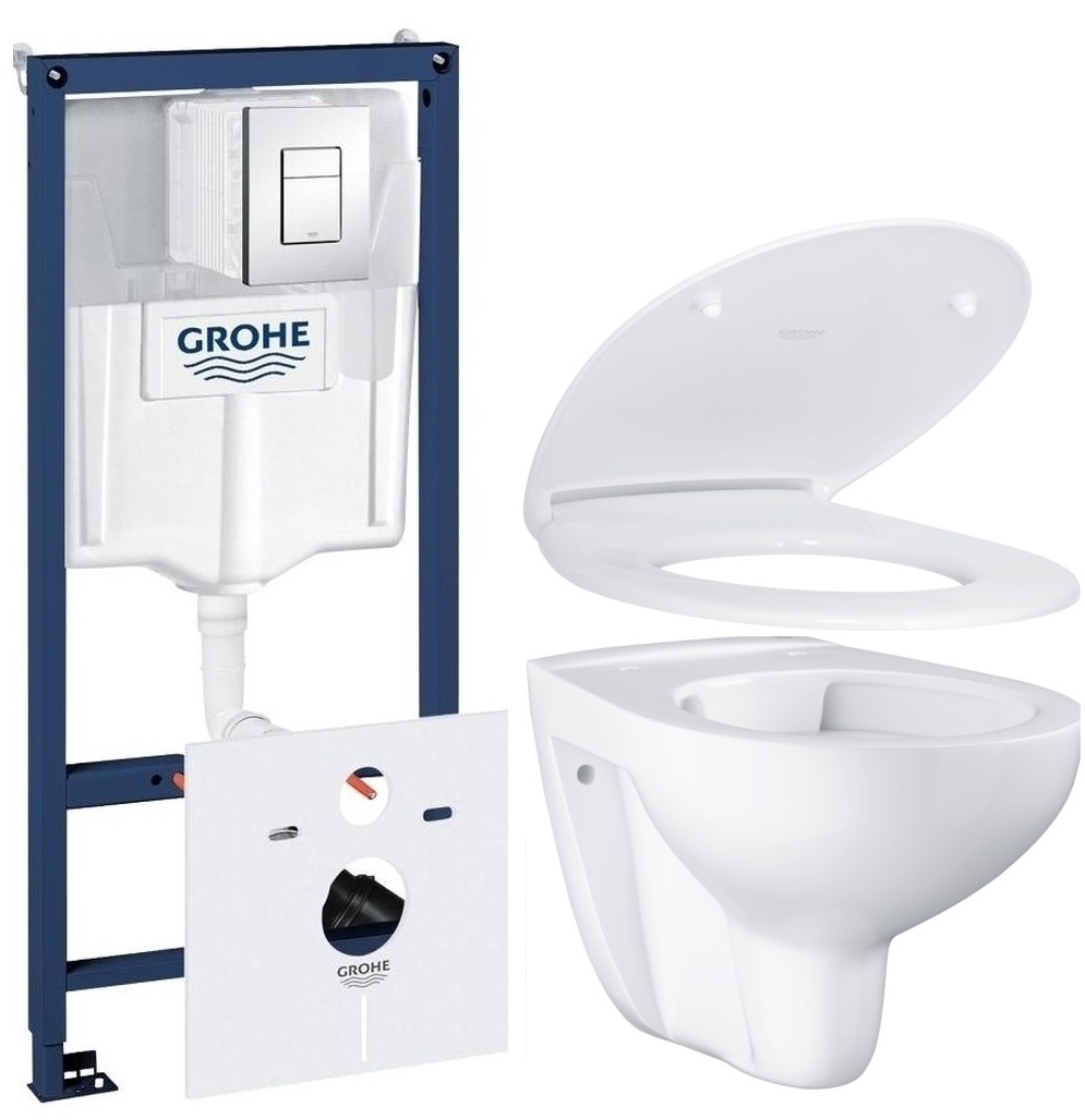 Set Unterputzrahmen Grohe Rapid SL 38827000, WC-Becken Grohe Bau Ceramic 39427000, 39493000