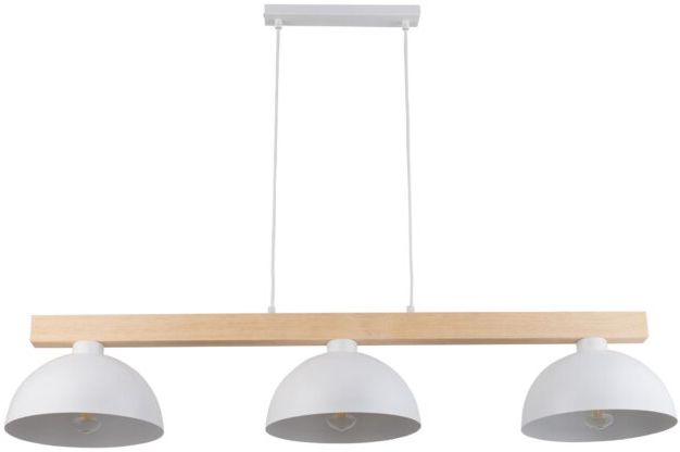 TK Lighting Oslo Pendelleuchte 3x15 W weiß-holz 4712