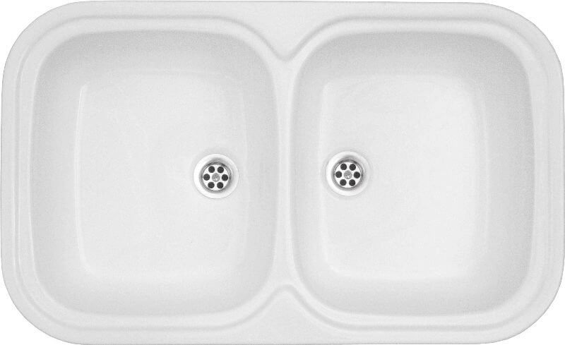 Polimat Waschbecken aus Acryl 79x48 cm weiß 00384