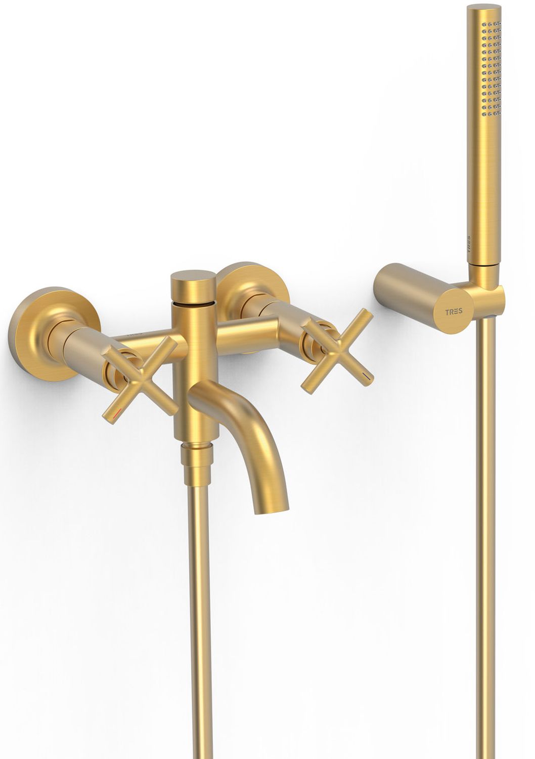 Tres Mont Blanc Badewannen- und Duscharmatur Wandmontage gold 28317601OM