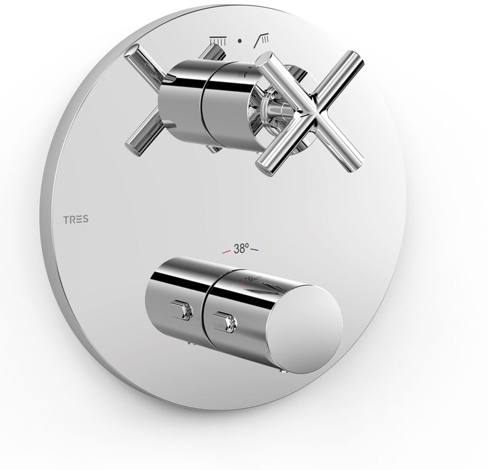 Tres Mont Blanc Badewannen- und Duscharmatur Unterputz mit Thermostat chrom 28325001