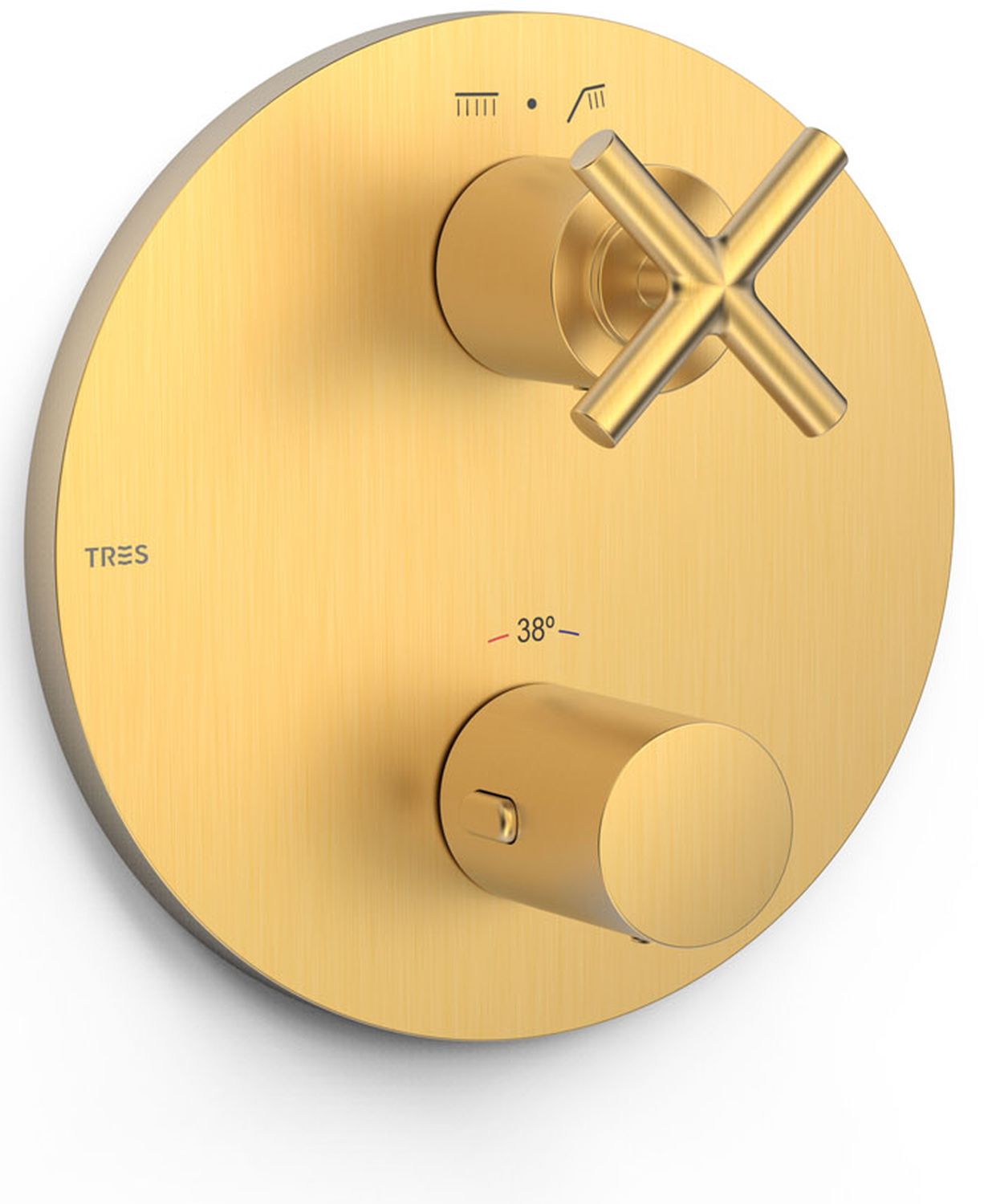 Tres Mont Blanc Badewannen- und Duscharmatur Unterputz mit Thermostat gold 28325001OM