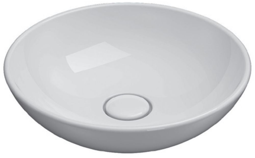 Globo Free Waschbecken 40x40 cm rund Aufsatzwaschbecken weiß LAT41BI