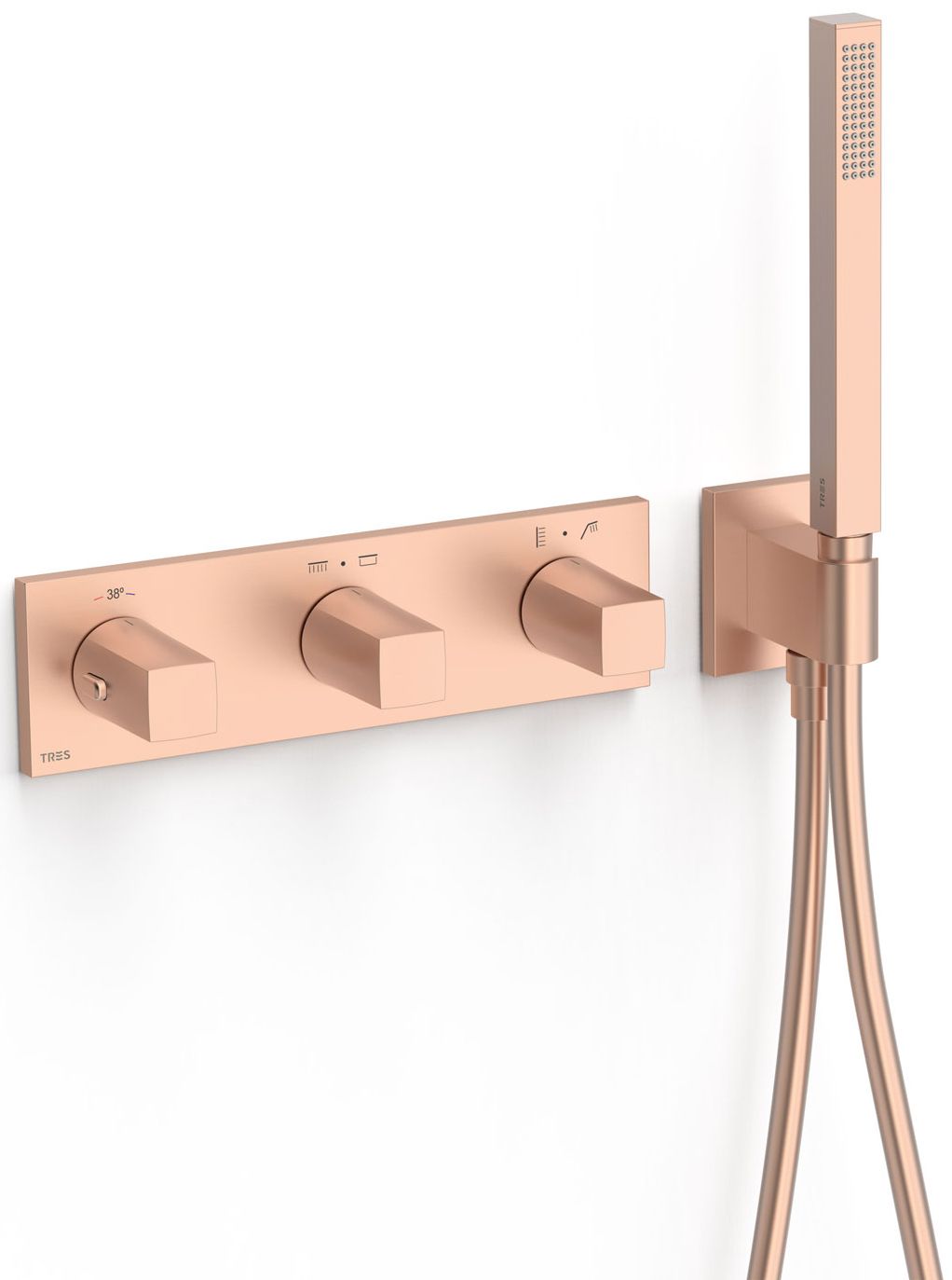 Tres B-System Badewannen- und Duscharmatur Unterputz mit Thermostat || 30725401OPM