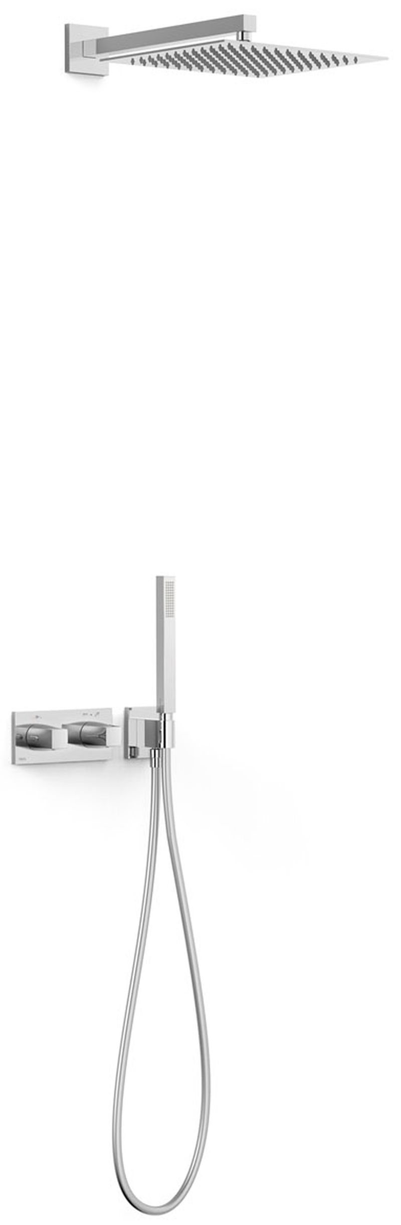 Tres B-System Duschset Unterputz mit Thermostat mit Regenbrause chrom 30725204