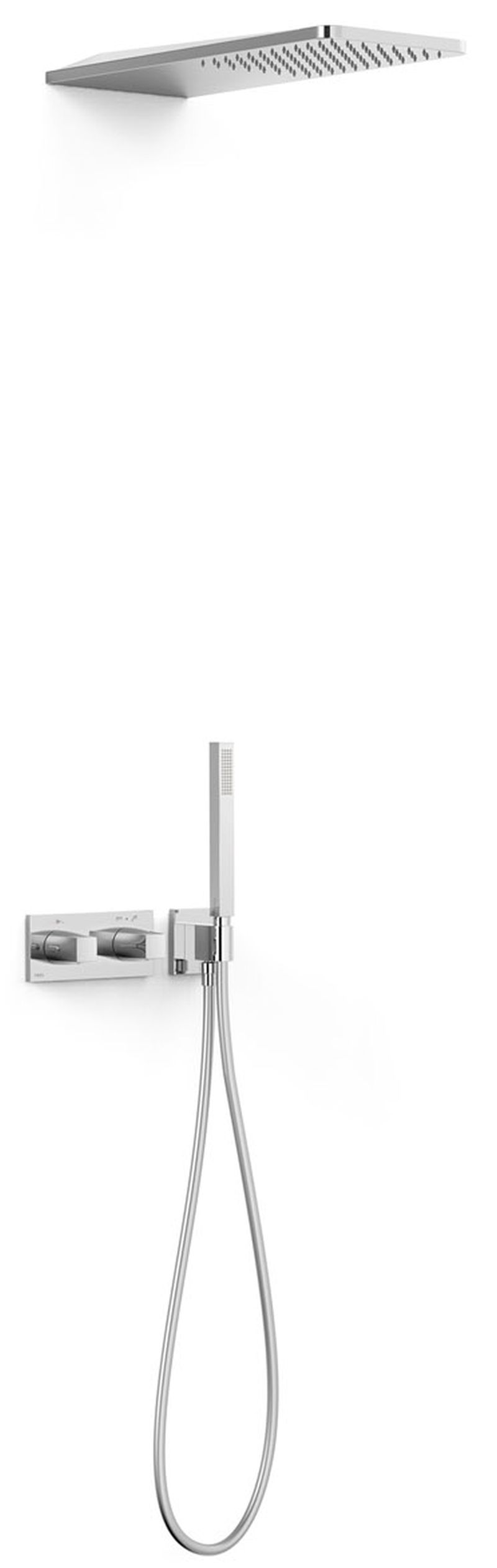 Tres B-System Duschset Unterputz mit Thermostat mit Regenbrause chrom 30725205