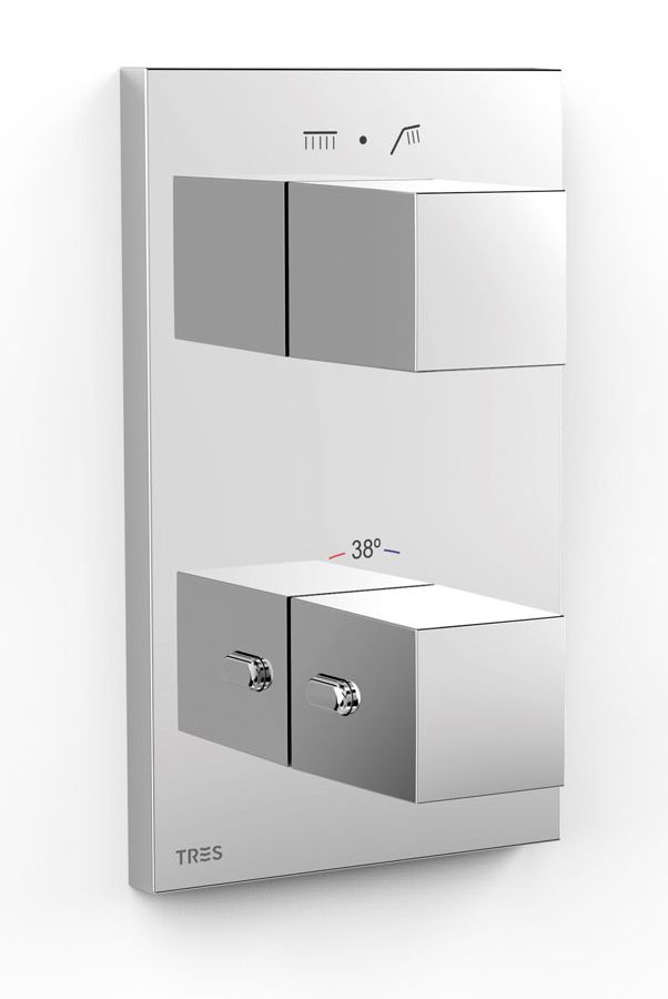 Tres Therm-Box Badewannen- und Duscharmatur Unterputz mit Thermostat chrom 00625001