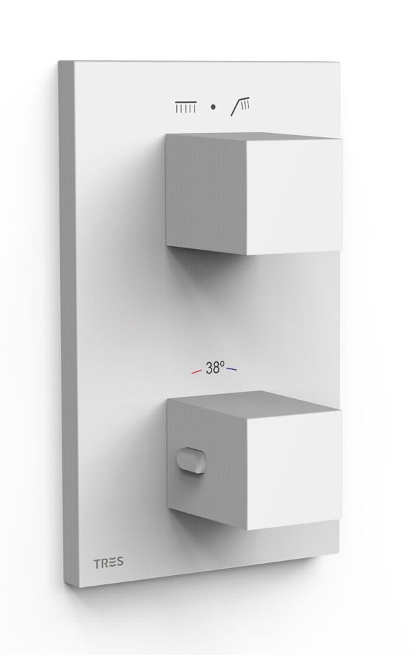 Tres Therm-Box Badewannen- und Duscharmatur Unterputz mit Thermostat weiß 00625001BM