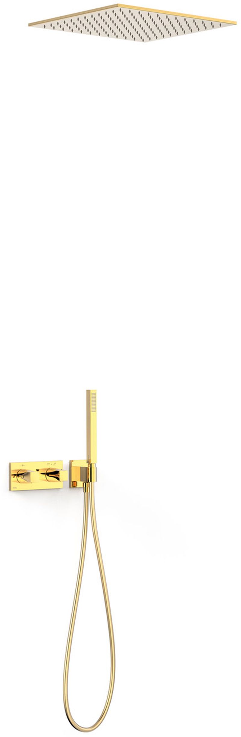 Tres B-System Duschset Unterputz mit Thermostat mit Regenbrause gold 30725206OR