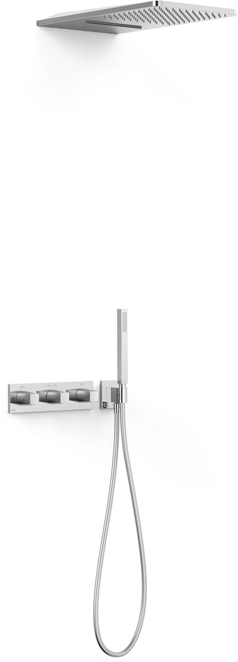 Tres B-System Duschset Unterputz mit Thermostat mit Regenbrause chrom 30725305