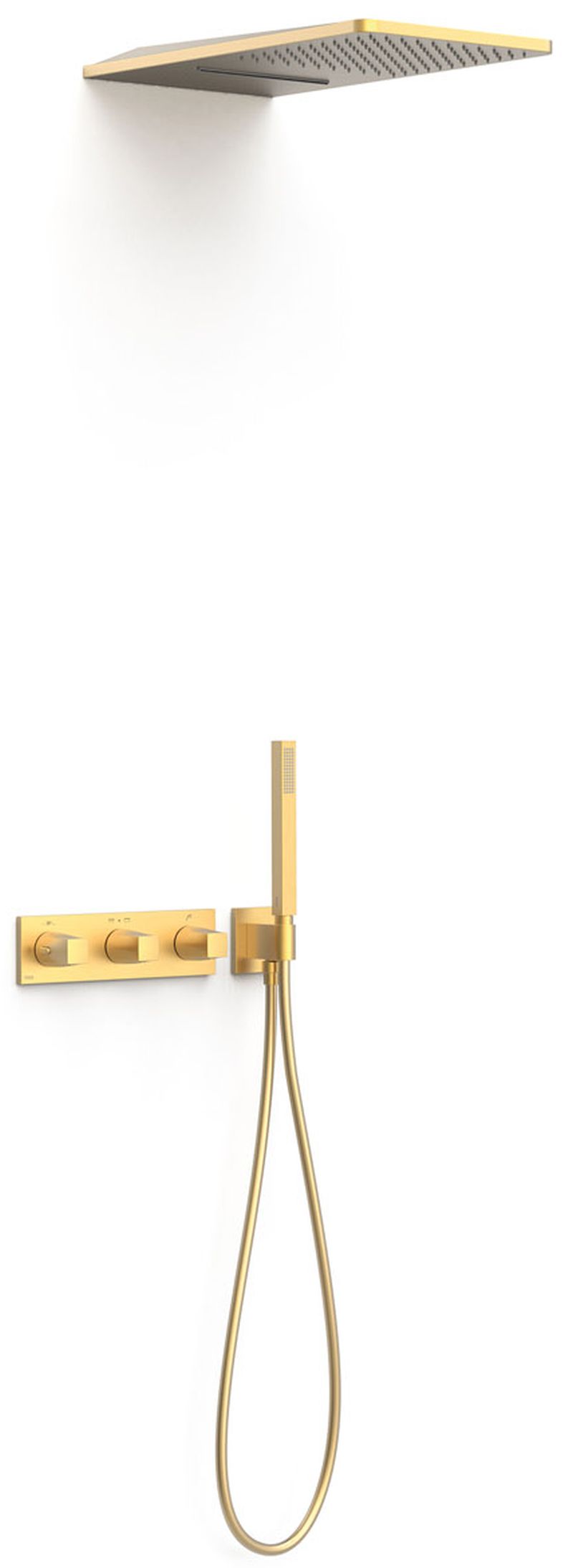 Tres B-System Duschset Unterputz mit Thermostat mit Regenbrause gold 30725305OM