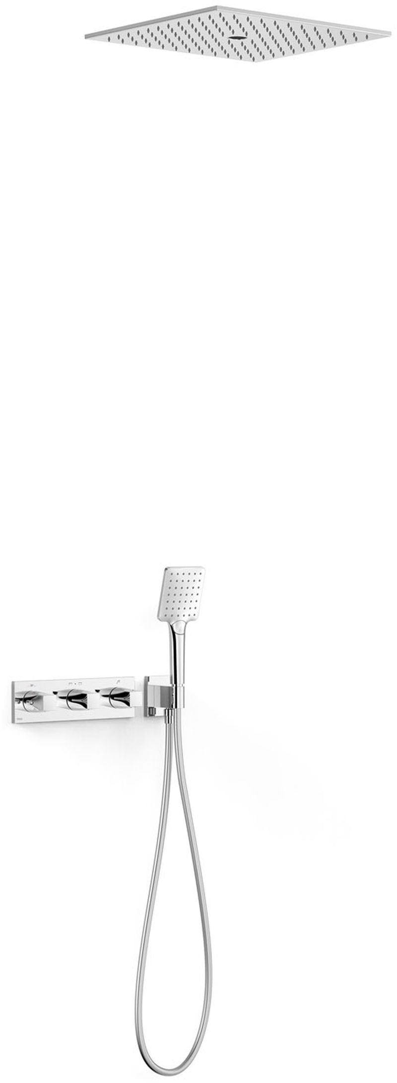 Tres B-System Duschset Unterputz mit Thermostat mit Regenbrause chrom 30725306