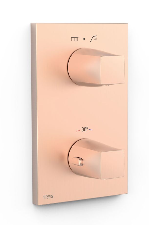 Tres Therm-Box Badewannen- und Duscharmatur Unterputz mit Thermostat || 21125001OPM