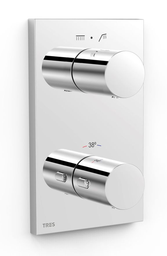 Tres Therm-Box Badewannen- und Duscharmatur Unterputz mit Thermostat chrom 06225001