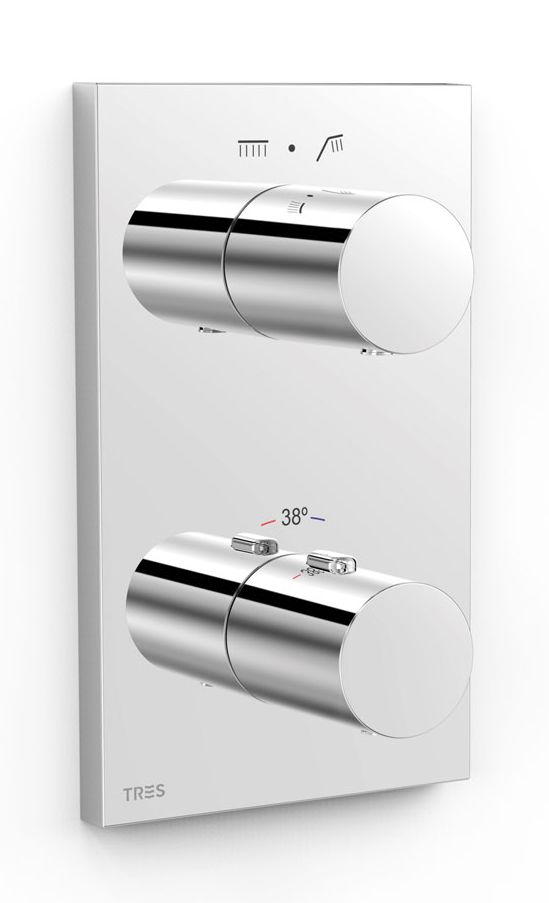 Tres Therm-Box Badewannen- und Duscharmatur Unterputz mit Thermostat chrom 21625001