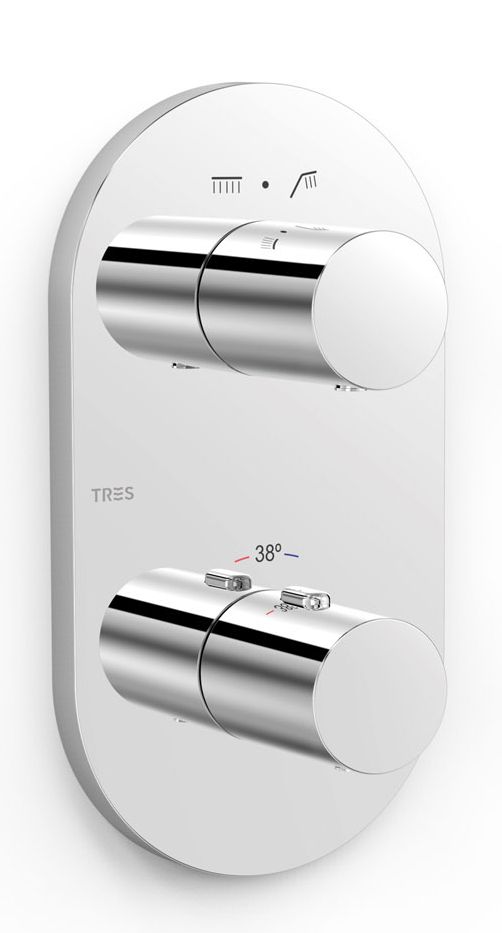 Tres Therm-Box Badewannen- und Duscharmatur Unterputz mit Thermostat chrom 21525001