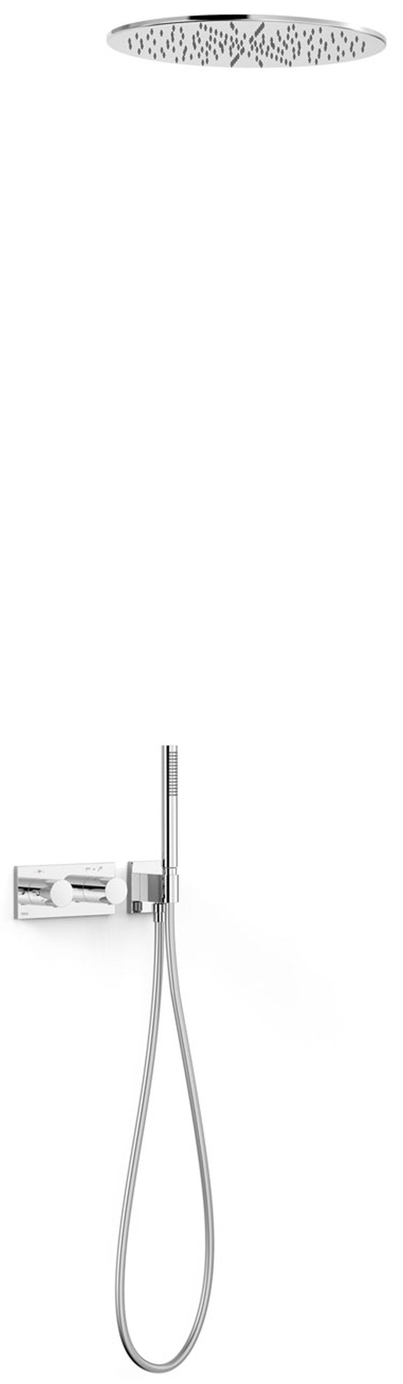 Tres B-System Duschset Unterputz mit Thermostat mit Regenbrause chrom 30735206