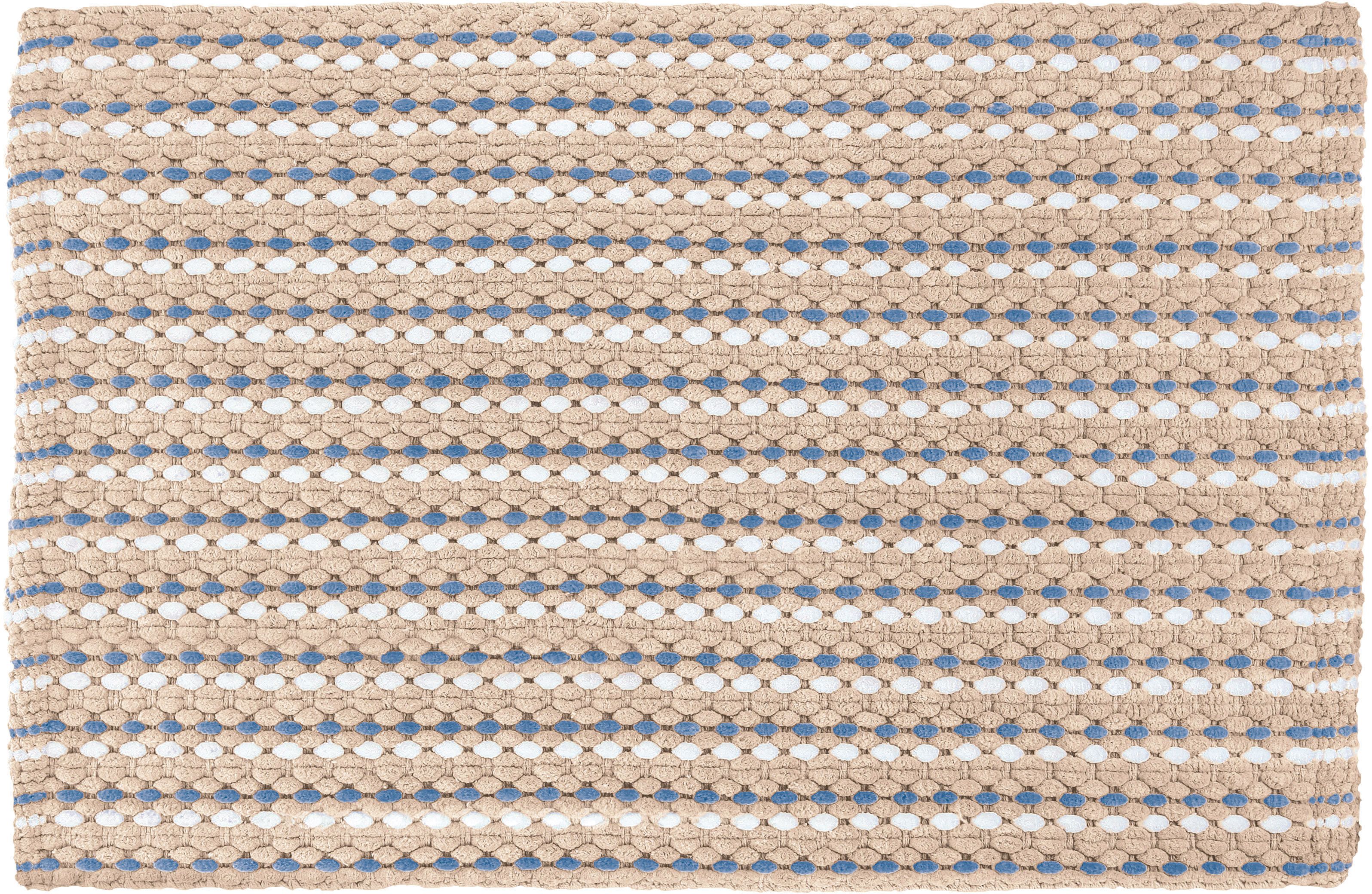 Kleine Wolke Loop Badezimmerteppich 90x60 cm rechteckig weiß-beige-blau 9173226519
