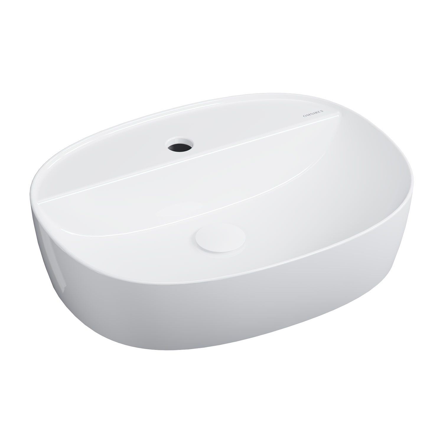 Omnires Atlanta Waschbecken 51x39 cm oval Aufsatzwaschbecken weiß ATLANTA505BP